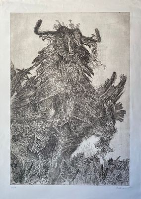 Плавинский Д.П.(1937-2012)
" Былая мощь. Корабль викингов. " 1976 год. Бумага, офорт, сухая 