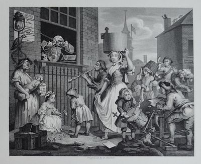 "Разгневанный музыкант". С гравюры Уильяма Хогарта 1741 года. 
Бумага, гравюра по металлу. 