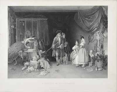 "Общество антикваров". Автор рисунка - Jenkins. Гравер: T.A.Dinn, 1830-40-гг. 
Издательство: 