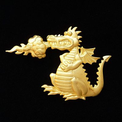 Jonette Jewelry co (JJ). Брошь "Дракон". США. 90-е года 20 века.
Бижутерный сплав цвета 