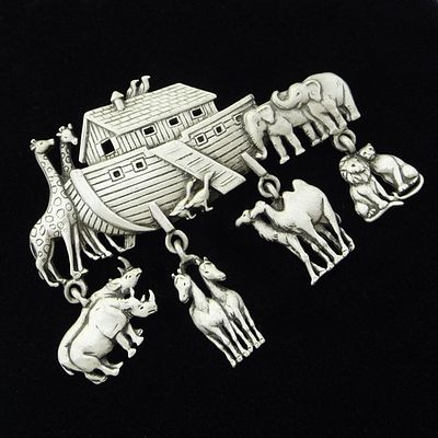 Jonette Jewelry co (JJ). Брошь "Ноев ковчег". США. 90-е года 20 века. Одна из самых известных 