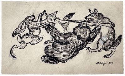 Лебедев Владимир Васильевич (1891–1967)
Эскиз иллюстрации. 1913 г. 10 х 17,5 см. Бумага, тушь. Ле 