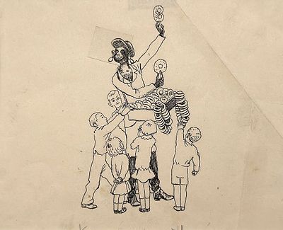 [Круг Лебедева] Конашевич Владимир Михайлович (1888-1963) Бармалей.1930-е гг. Бумага, тушь. 16 