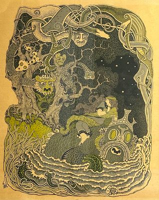 [Мир Искусства] Калмаков Николай (1873-1955) 
Сказочная царевна. 1910 год. бумага 