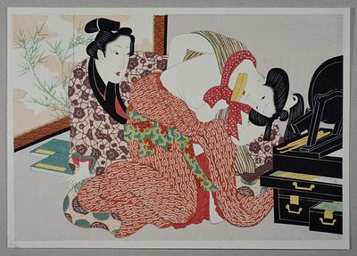 Сюнга (эротическая японская гравюра). Укиё (Ukiyoe). Япония. Бумага, цветная ксилография. 