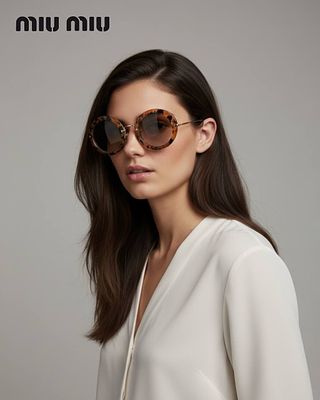 Очки MIU MIU модель из коллекции Noir, которая отличается массивными круглыми линзами с 