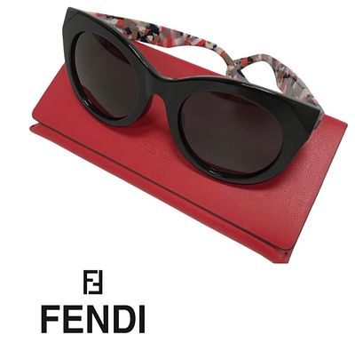Очки FENDI с декоративными дужками с разноцветным узором Havana Multicolor