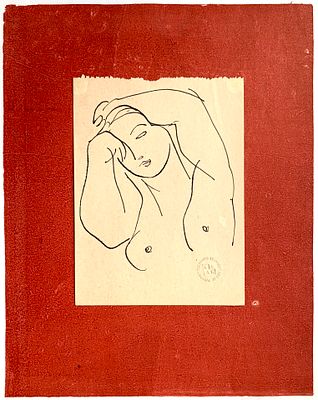 [к выставке в KGallery] Власов Борис. Обнаженная. 1970-е, тушь, отрывной лист из блокнота 19 