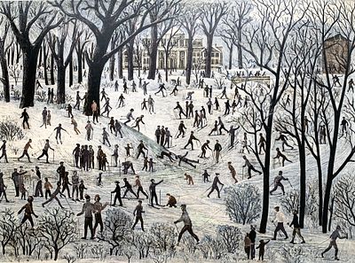 [выставочный экземпляр] Виктор Вильнер. Лыжное воскресенье. 1969/1972, литография, 48х66 см. 