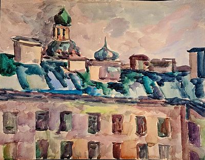 Иванов Игорь Васильевич (1934–2017). 
Ленинград. Владимирский 15. 1966. 
Бумага, акварель 50х43 