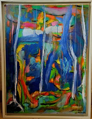 Есауленко Евгений. Композиция. 1981 год, картон, масло, 111х85см ( размер по раме)