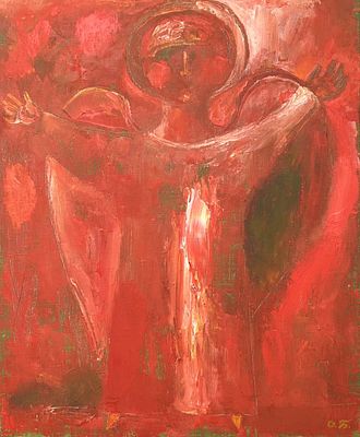 Булгакова Ольга. (1951г.). &laquo;Ангел&raquo;, 2016г. 55х45см, холст, масло.. Ольга Васильевна Булгакова 
