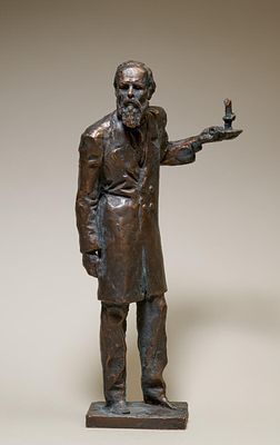 Нейман Ян Янович. "Ф.М. Достоевский". 1996 год (отливка 2015 года). Бронза, высота 31 см. . Нейма 