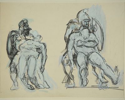 Арефьев, А.Д. ( 1933-1978).
Из античного цикла. 1960-е.
Бумага, карандаш, белила 33х25см. Алекса 