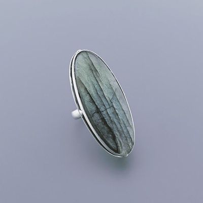 Кольцо серебро 925 проба Лабрадорит. Крупное серебряное кольцо с лабрадоритом (лабрадором) 