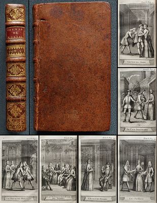 Мольер. Сочинения господина Мольера. Украшено гравюрами. В 8 т. Т.2. Париж. 1718 
[Смешные 