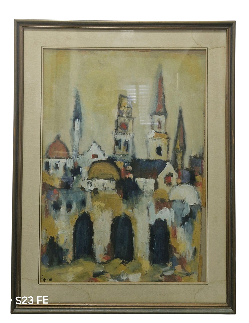 מרי קלי - ציור טכניקה מעורבת על נייר האומנית מרי קלי מידה 45/65 ס"מ