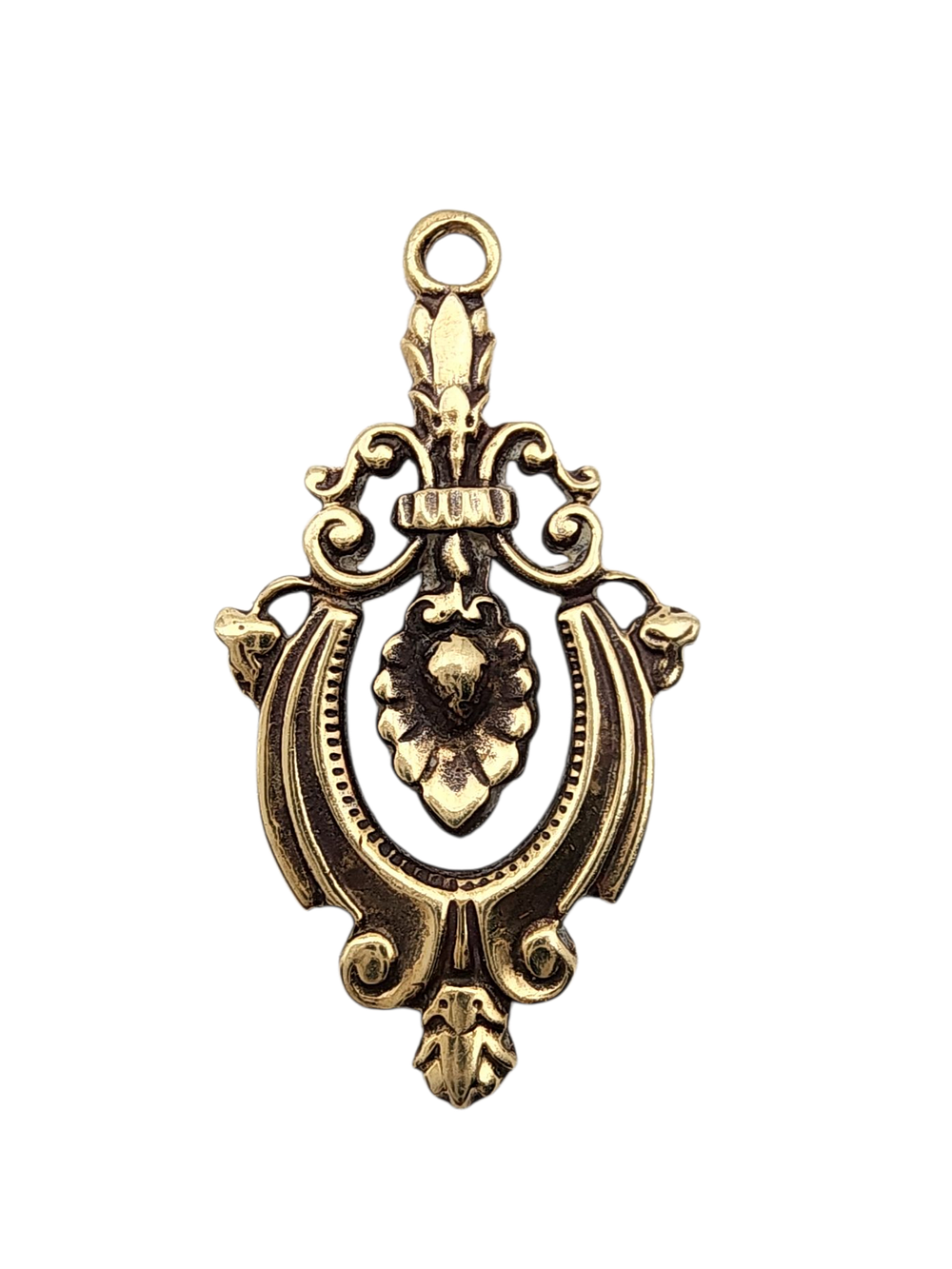 תליון זהב 14K בסגנון צרפתי משקל 2 גרם מידה 2.7/1.4 ס"מ