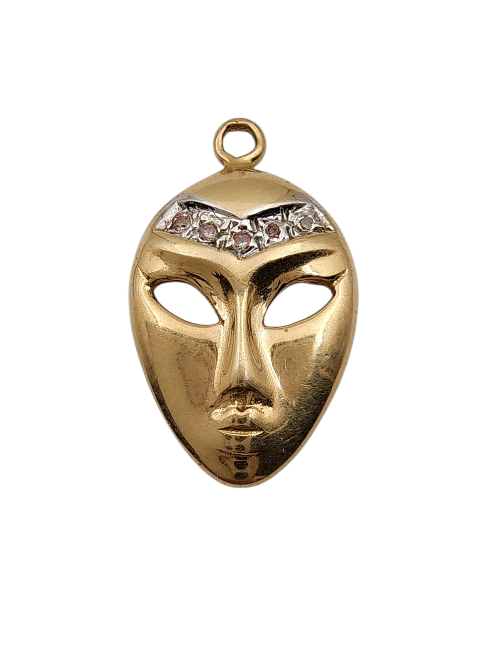 תליון זהב 14K מסכה בסגנון ונציאנית משקל 1.9 גרם מידה 1.3/2 ס"מ