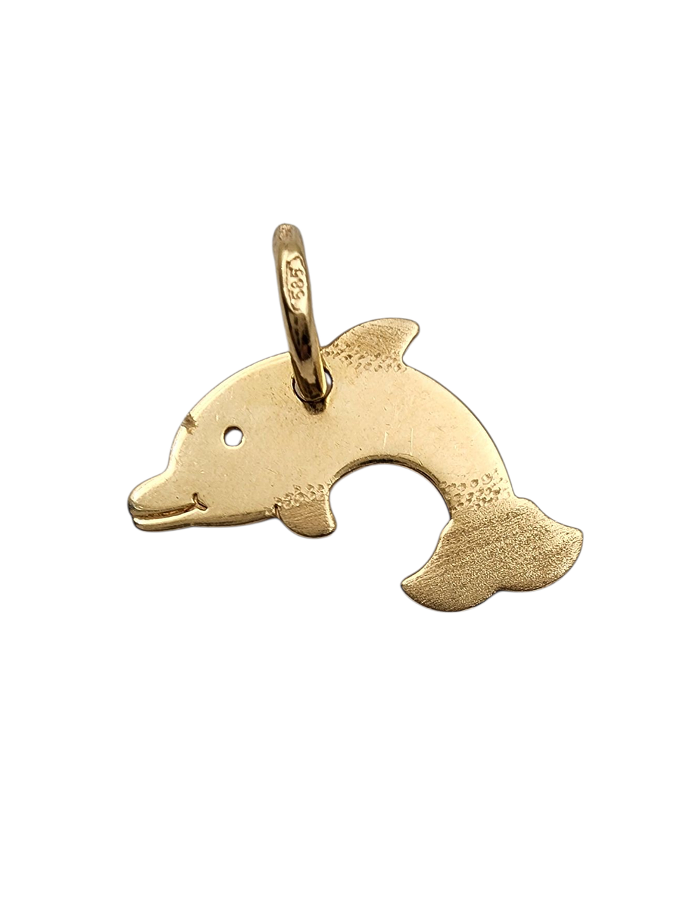 תליון זהב 14K בעיצוב דולפין משקל 1.5 גרם מידה 2/1.3 ס"מ