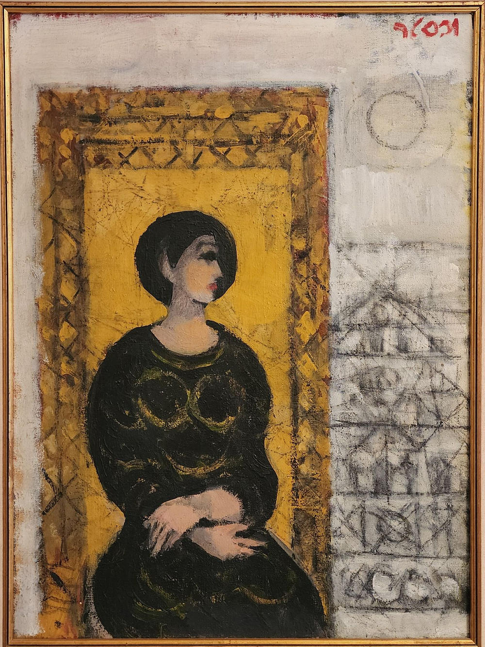 יעקב וכסלר Wechsler, Wexler 1912-1995, - ציור מרהיב שמן חתום . מידת הציור 73/53 ס"מ מידה כולל 