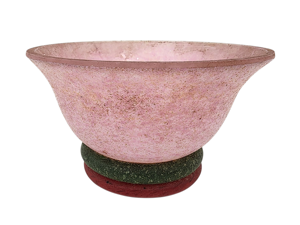 קערת קריסטל בגוון ורוד ירוק ואדום קוטר: 11 ס"מ גובה :6 ס"מ