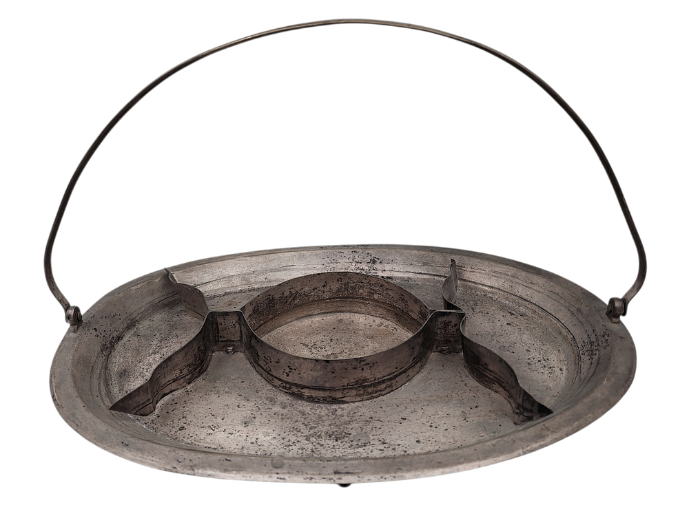 סלסלת כסף עתיקה לסוכריות ופיצוחים עם ידית נשיאה כסף גבוה בעבודת יד בגדד עירק סוף המאה ה19 תחילת 