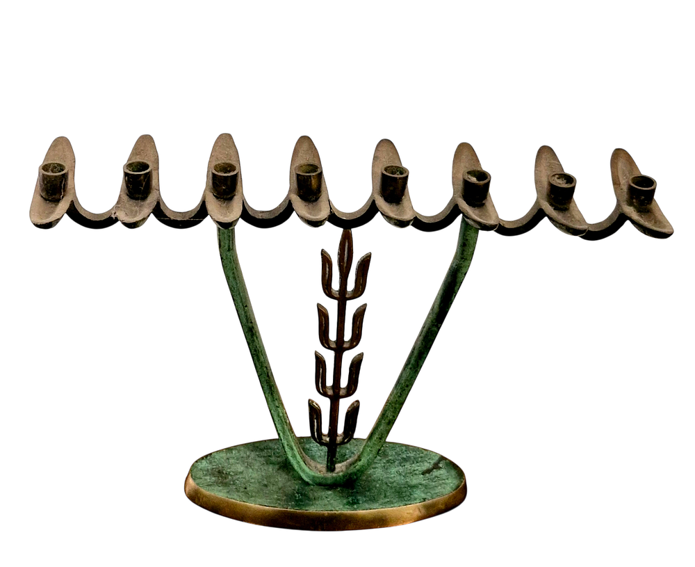 חנוכיה ישראל שנות ה50/60 מצב שמור מידה 27/18 ס"מ