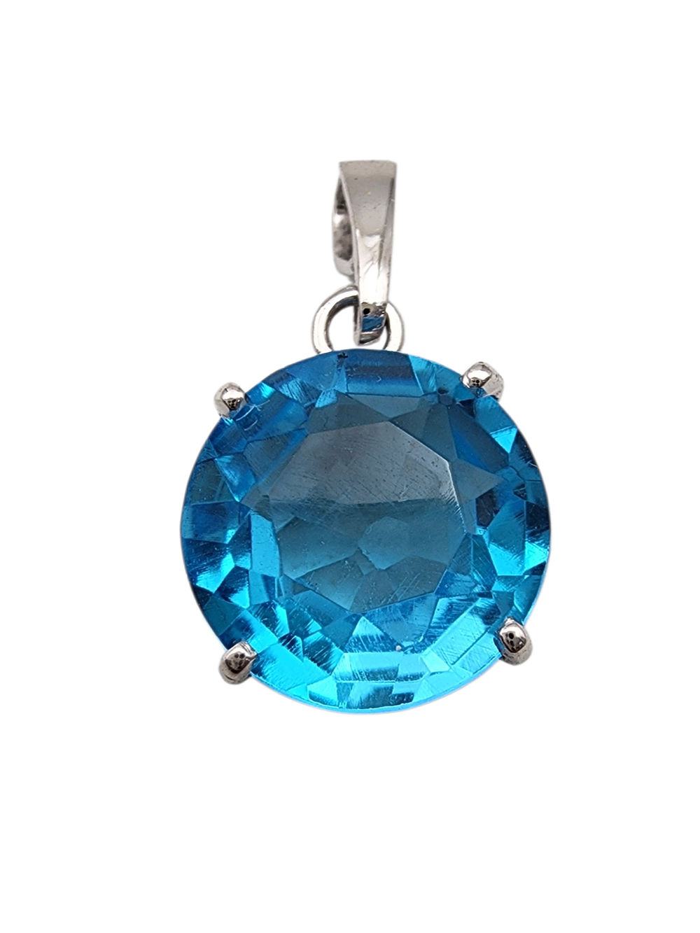 תליון בלו טופז זהב 14K משובץ באבן טופז בגודל 7.50 קראט טבעי כולל תעודה גמולוגית