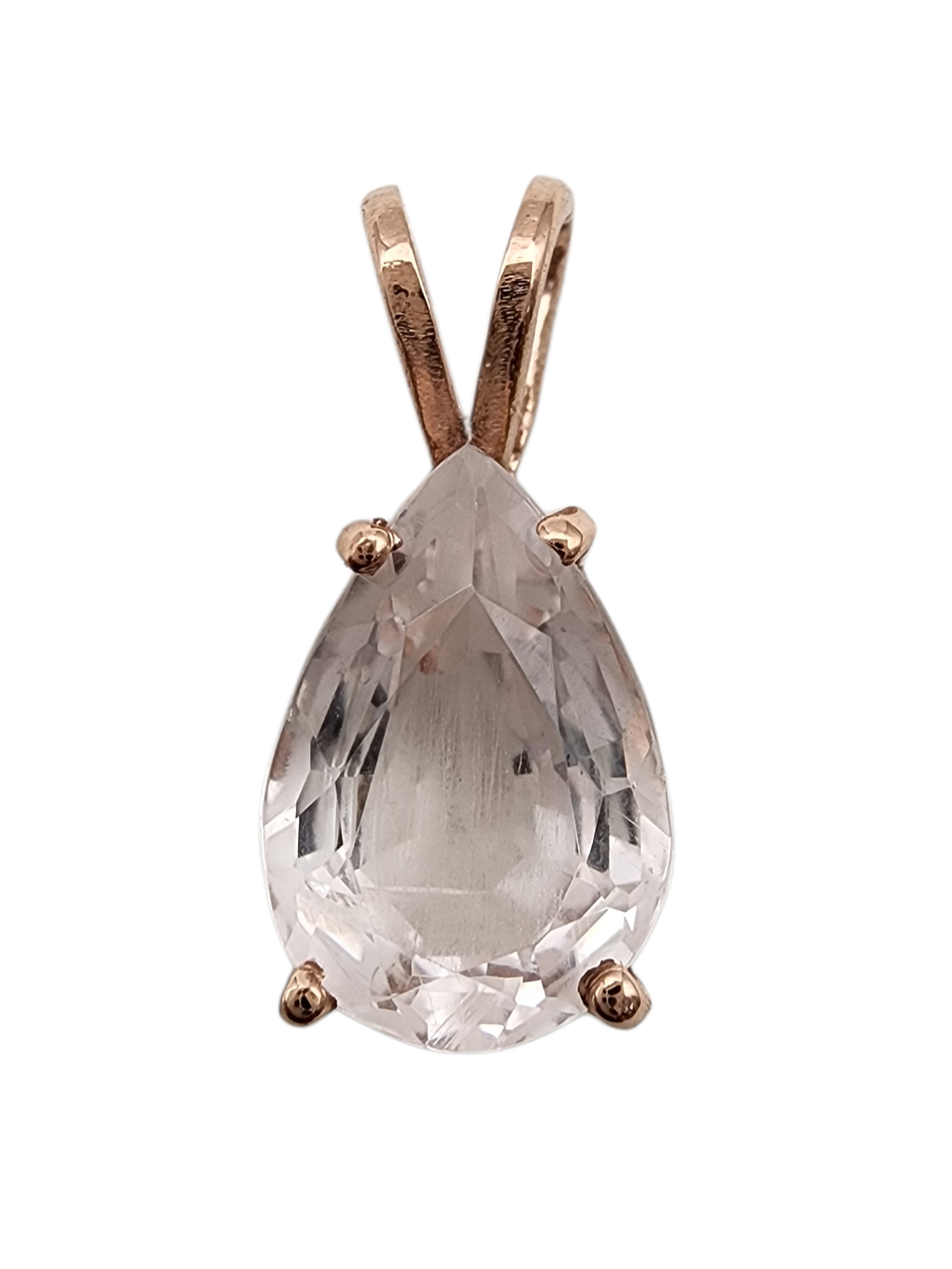 תליון מורגנייט זהב 14K משובץ באבן מורגנייט גדולה בגודל 3.20 קראט טבעי בליטוש איכותי כולל תעודה 