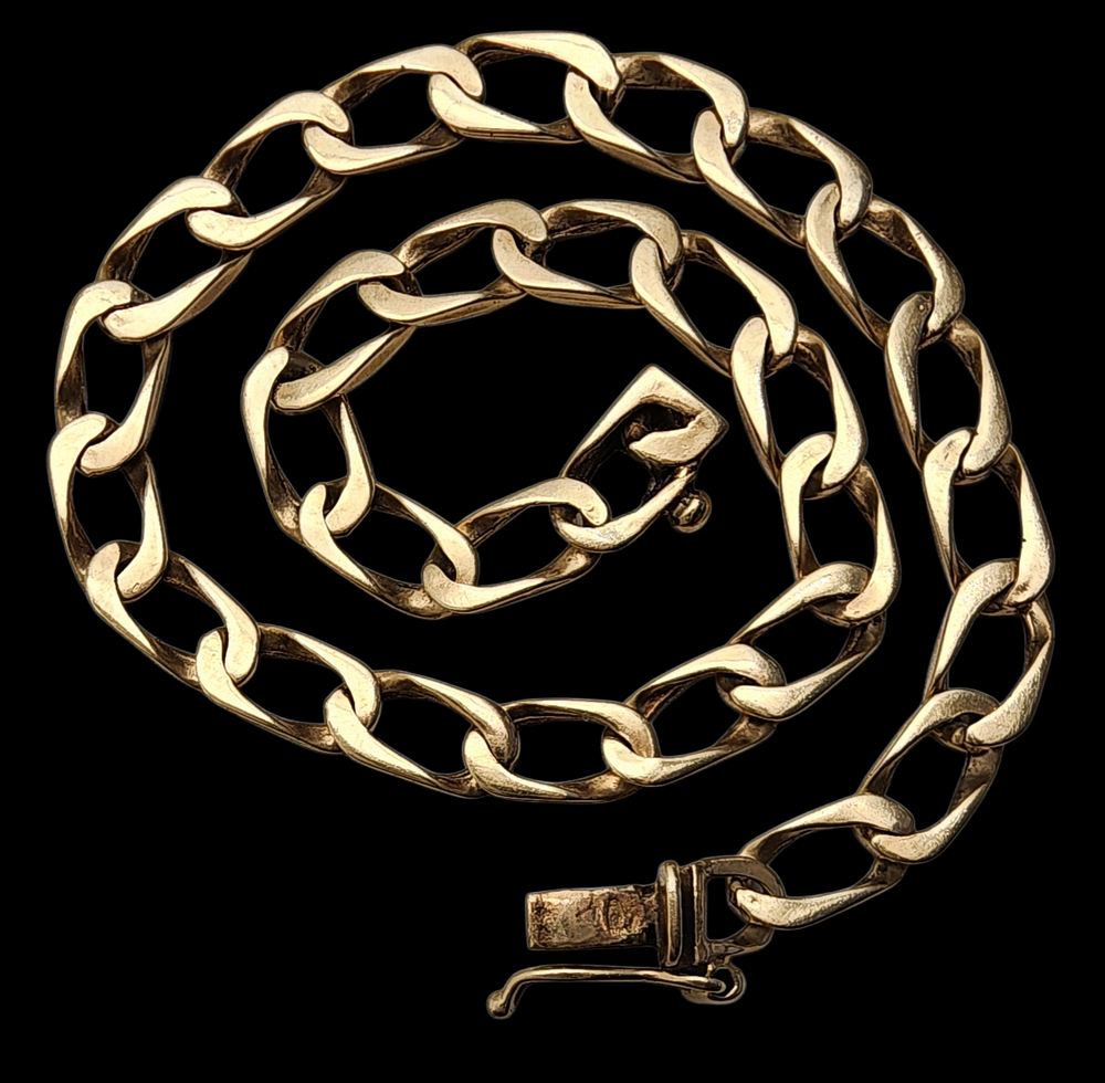 צמיד זהב 14K איכותי מחוליות מלבניות חתום משקל 6.6 גרם אורך 20 ס"מ רוחב 4.7 מ"מ