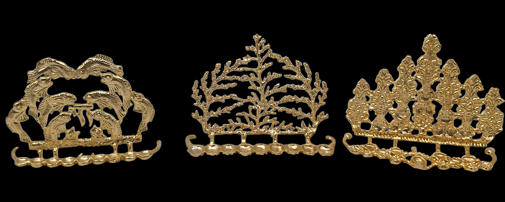 3 חנוכיות מניטוריות נחושת ישראל שנות ה80 מידה 7/5 ס"מ