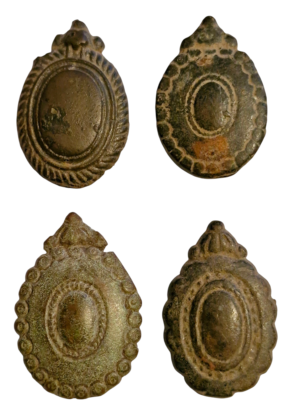 לקט 4 פיבולות ברונזה עתיקות מידה 5/3 ס"מ