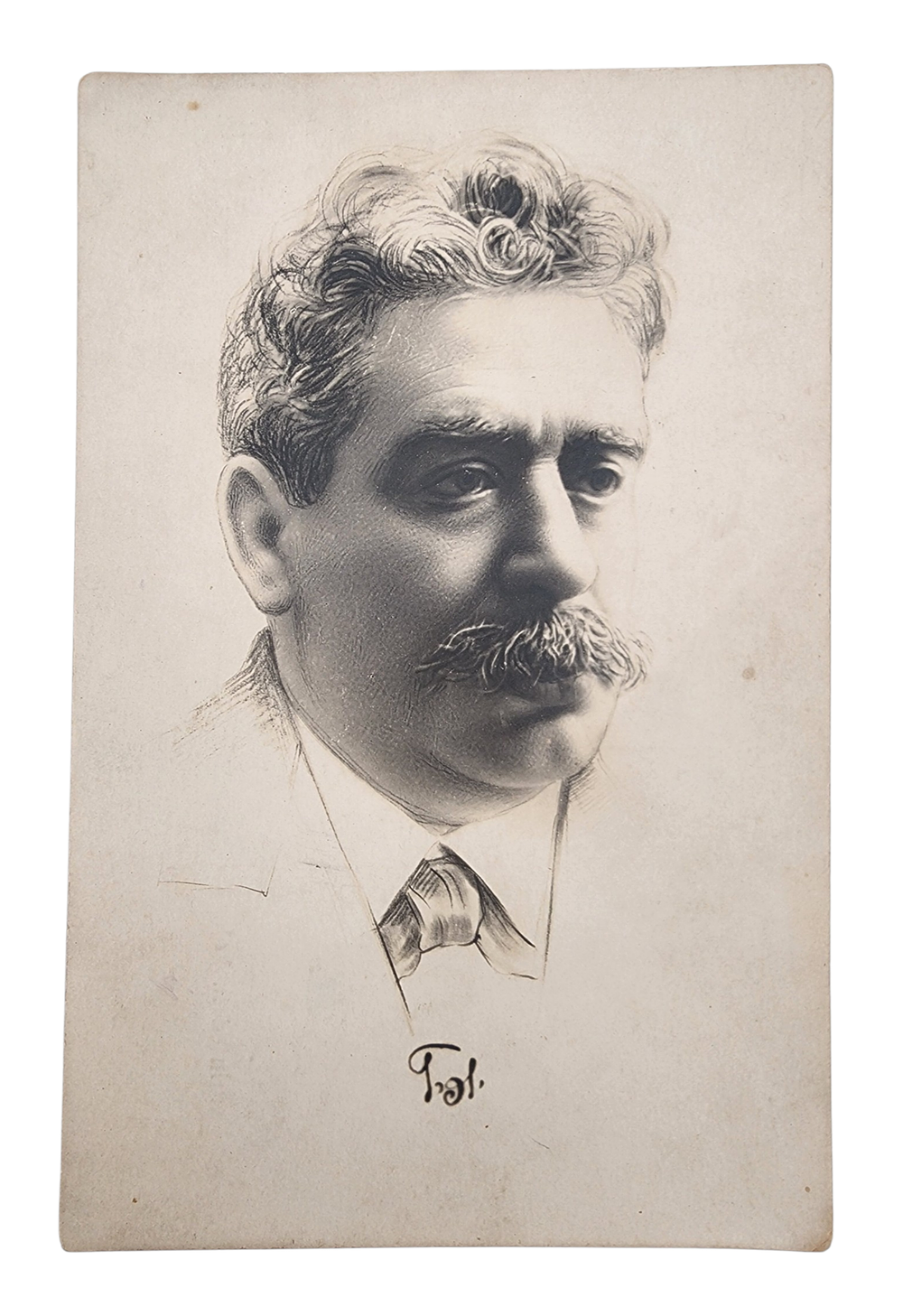 גלויה מצולמת של יצחק ליבוש פרץ משנת 1927