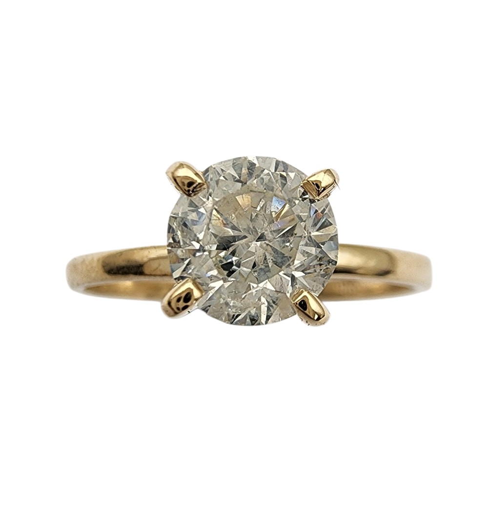 טבעת יהלום 0.85 קרט מזהב 14K משובצת יהלום 0.85ct קראט טבעי צבע F איכות SI2 בליטוש איכותי כולל 