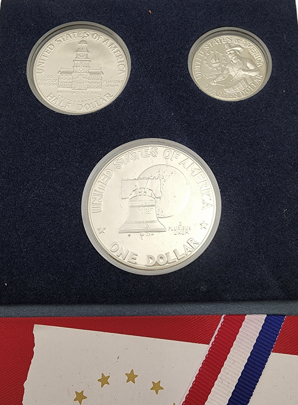 סט מטבעות כסף אמריקאיים לציון 200 שנה לארצות הברית