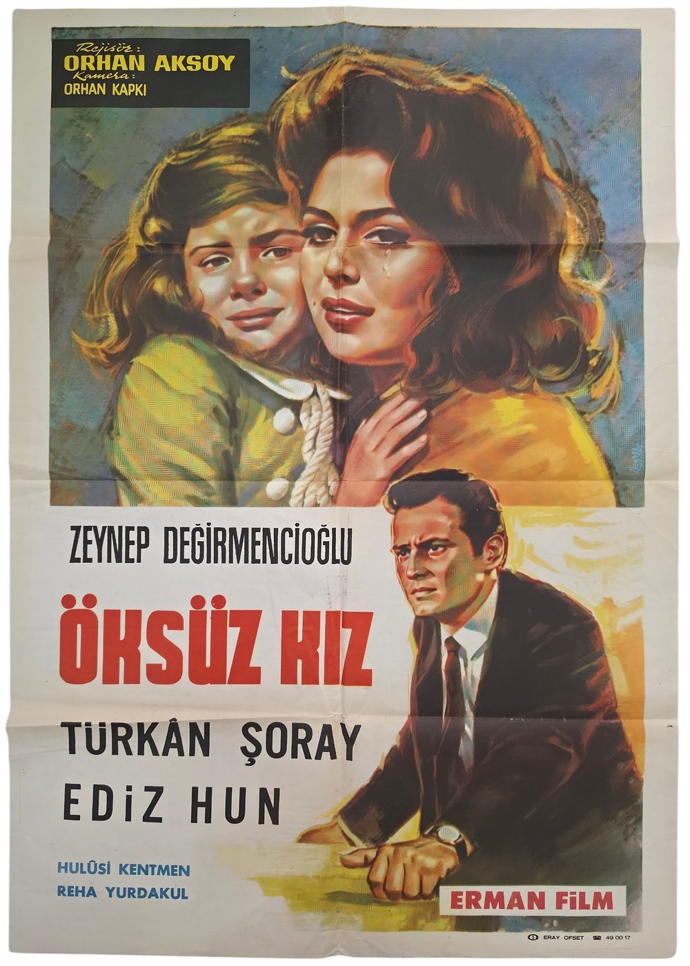 כרזת קולנוע מקורית טורקית הילדה היתומה &Ouml;ks&uuml;z Kız שנת 1964 דרמה קלאסית מתור הזהב של הקולנוע 