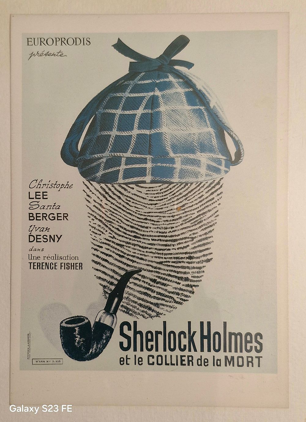 Sherlock Hoimes - מודעה לסרט ממוסגרת מידה 15/25 ס"מ