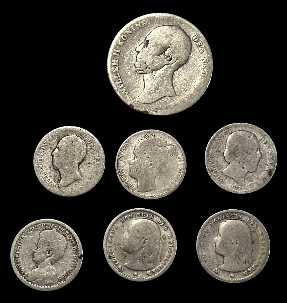 לקט מטבעות כסף עתיקים מאה 19 משקל 12.3 גרם