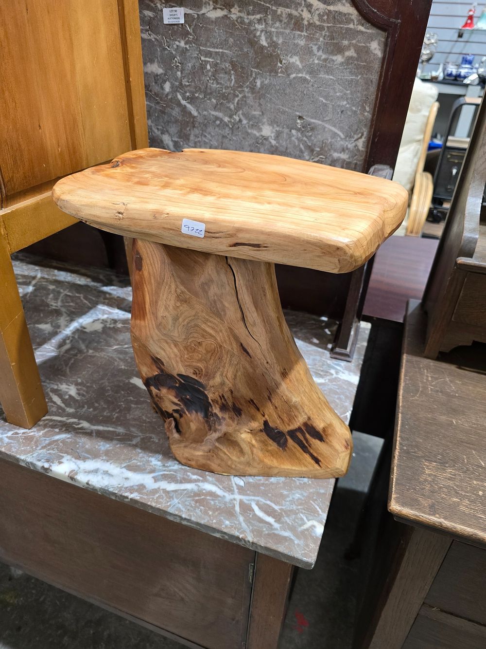 Lot 97: 1 X ROOT WOOD SMALL STOOL