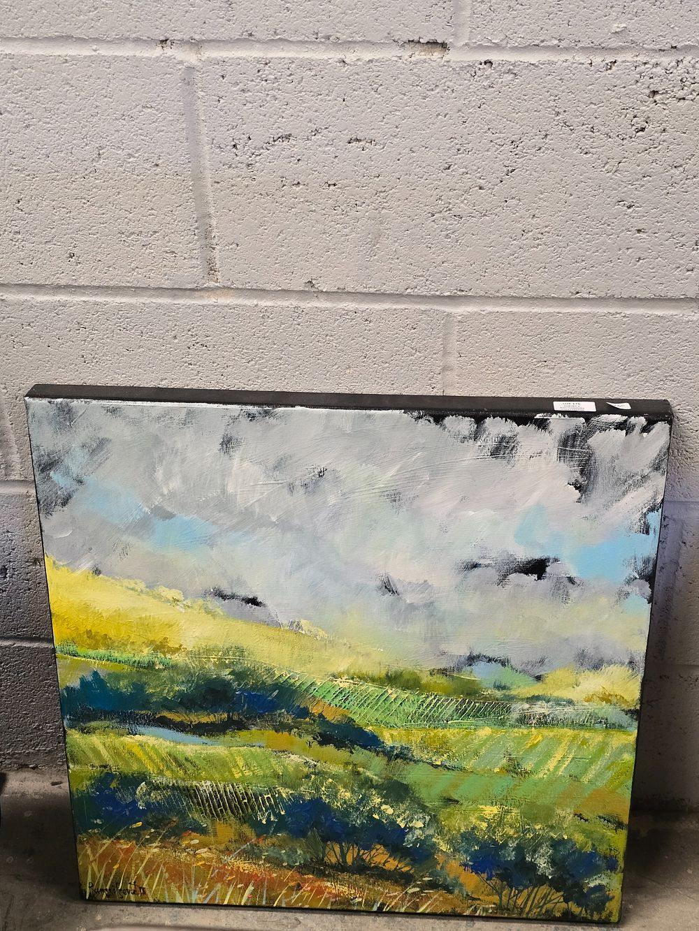 Lot 176: 1 S ACRYLIC ON CANVAS ABSRACT SCENE BY...