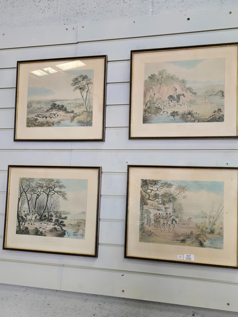 Lot 184: 4 X VARIOUS VICTORIAN FRAMED PRINTS HUNTING SCENES...