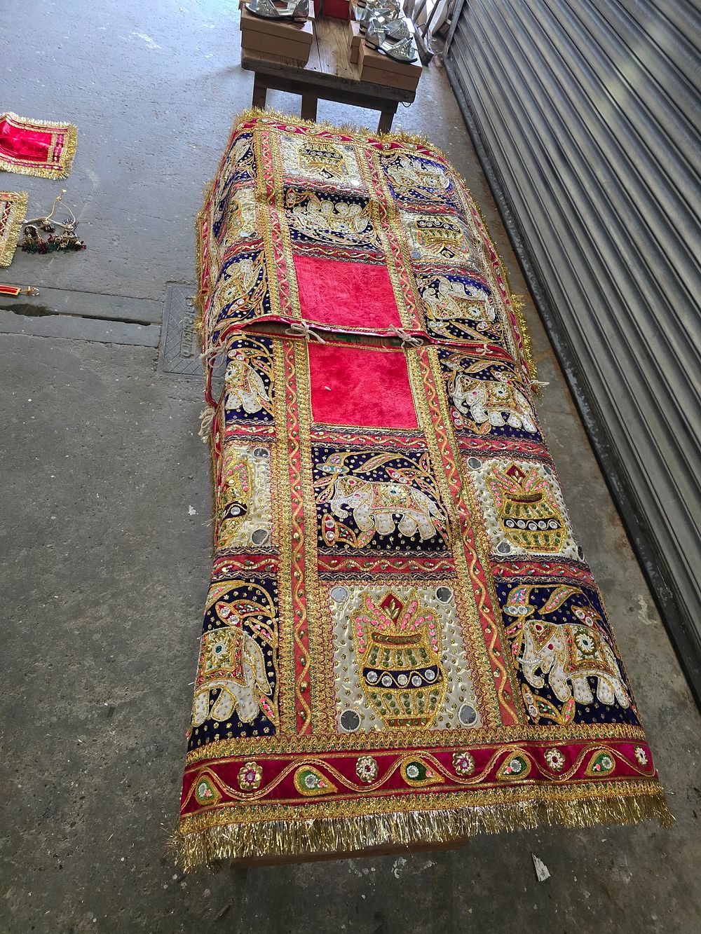 Lot 185: SET OF INDIAN WEDDING HORSE CLOTHING DRAPES ETC