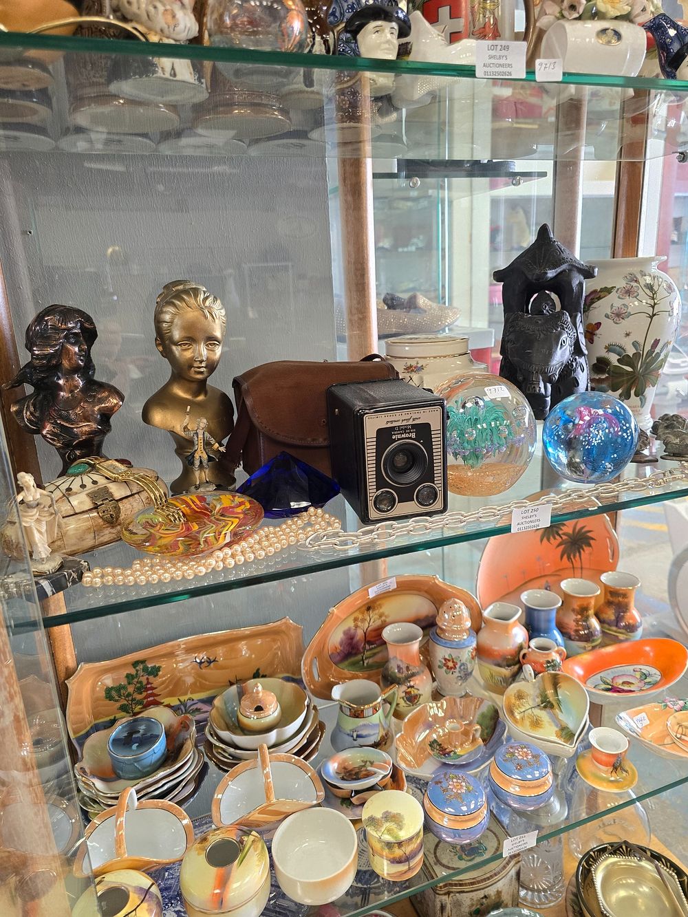 Lot 250: SELECTION OF POTTERY WARE ITEMS WITH KODAK CAMERA...