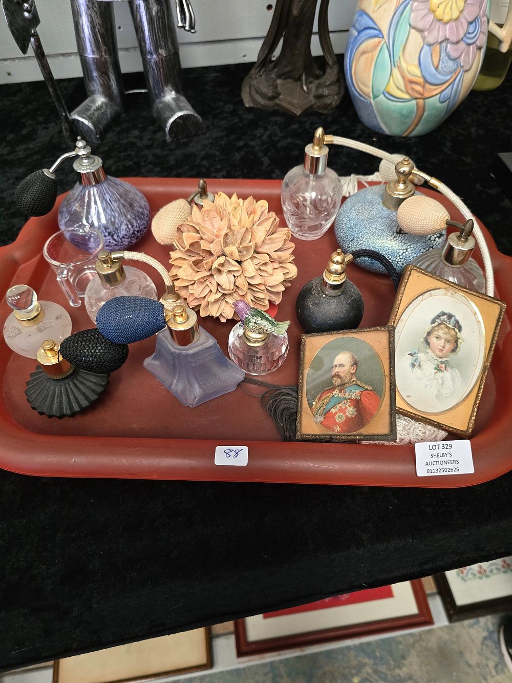 Lot 329: SELECTION OF VARIOUS AGE PERFUME BOTTLES