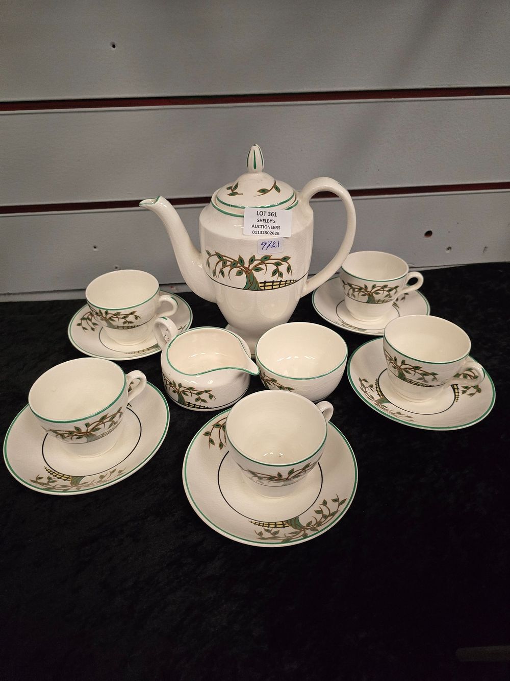 Lot 361: SIX PIECE SETTING BRISTOL POTTERY TEA SET