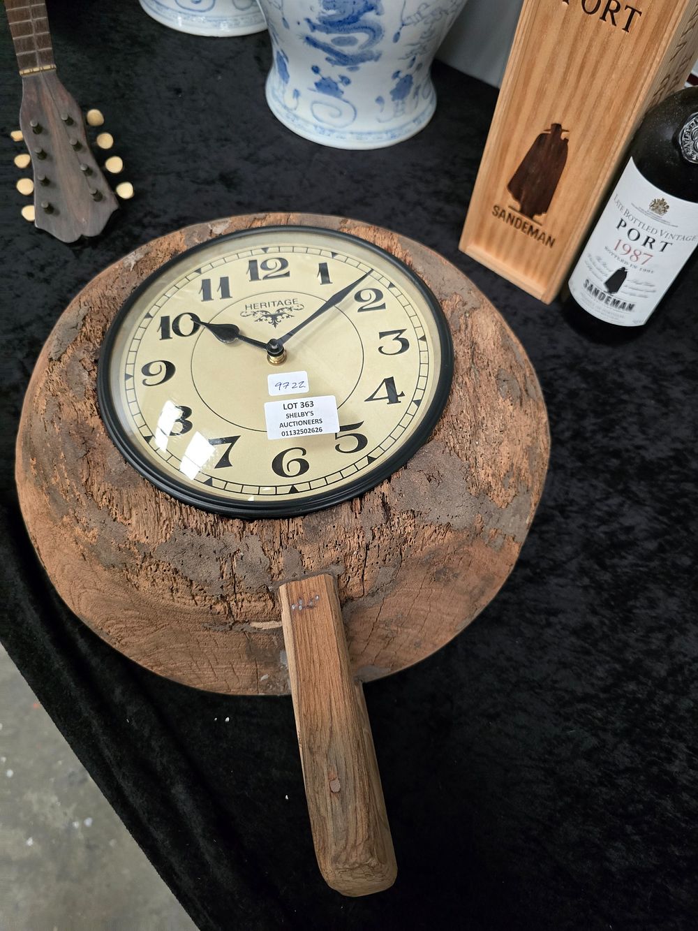 Lot 363: 1 X WOODEN SALVAGE CLOCK