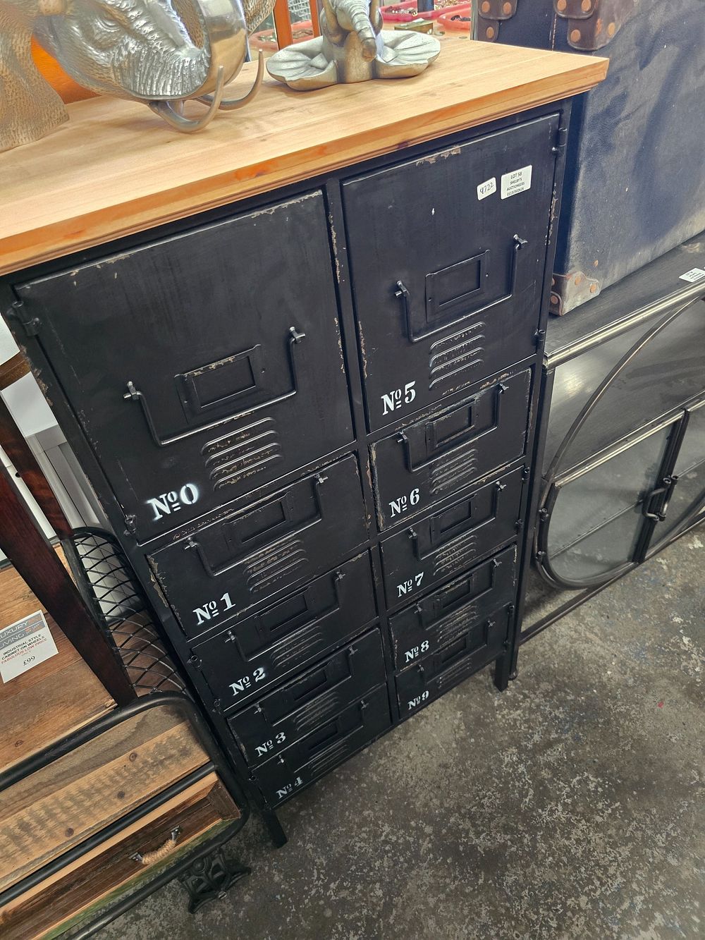 Lot 58: 1 X NEW METAL AND WOOD TOPPED INDUSTRAIL...