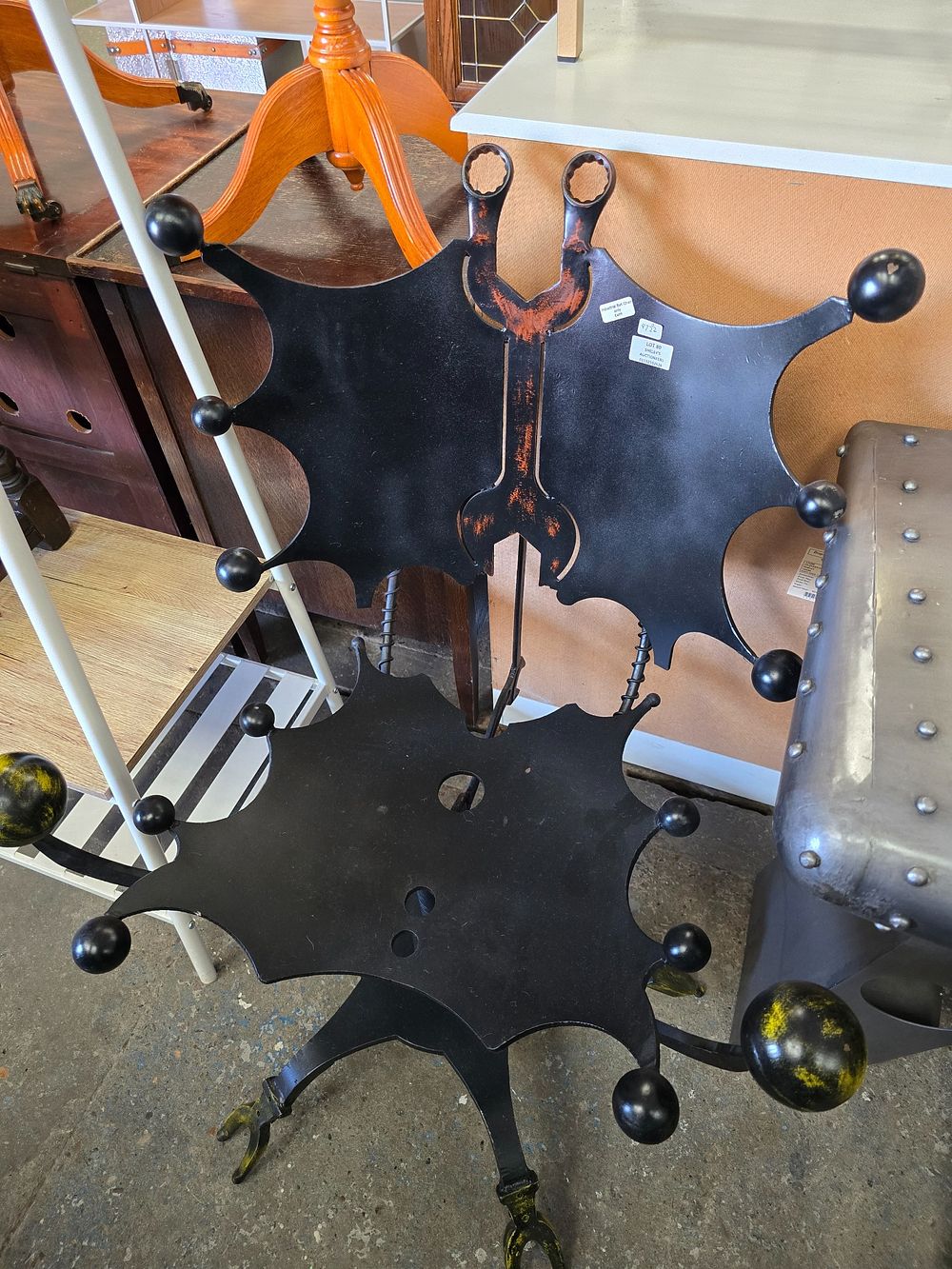 Lot 80: 1 X INDUSTRIAL STYLE METAL BAT CHAIR RRP...