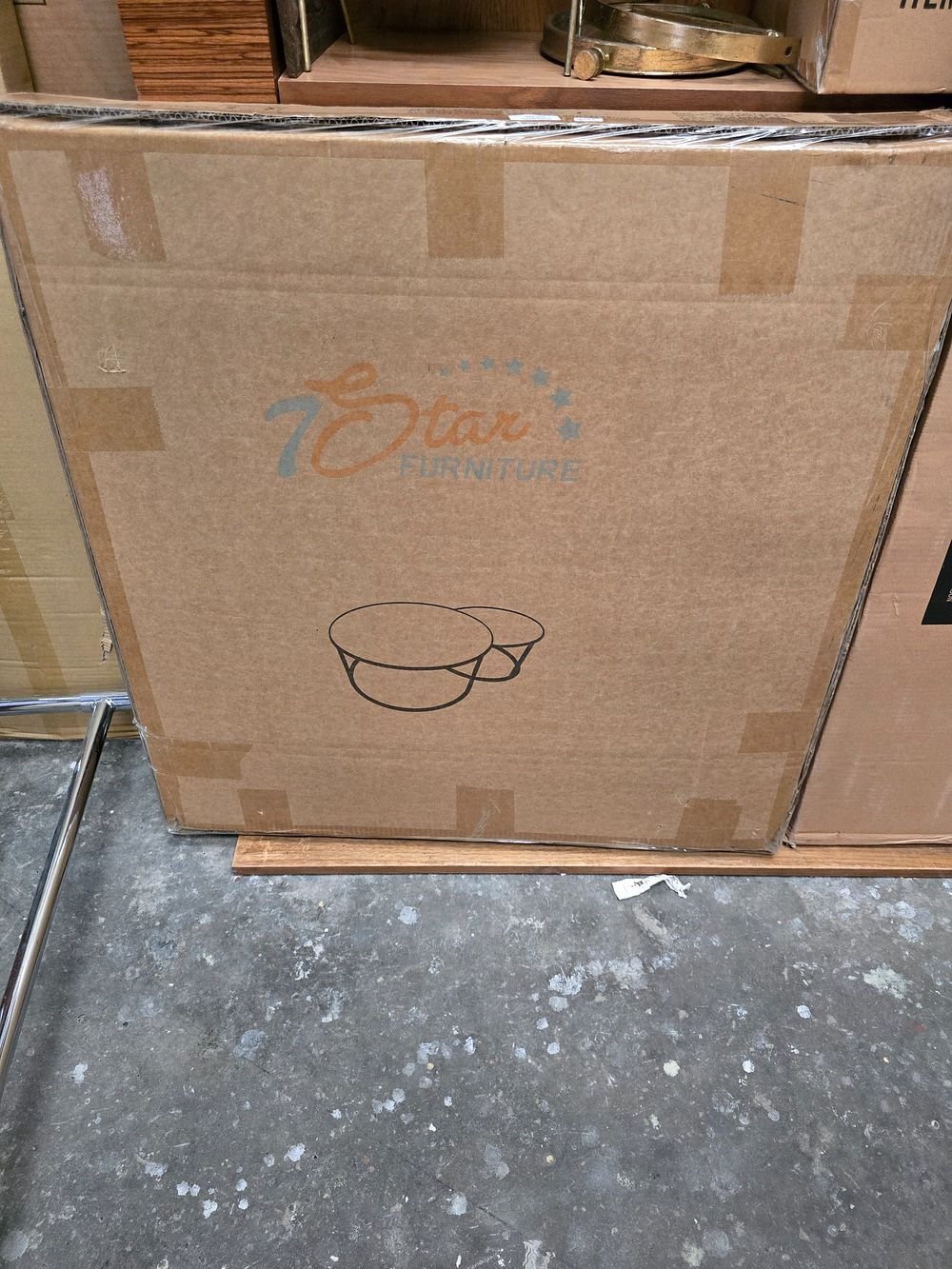Lot 103: 1 X NEW IN PACKAGE OVAL COFFEE TABLE...